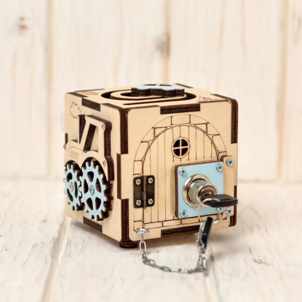 Kostka manipulacyjna sensoryczna niebieska