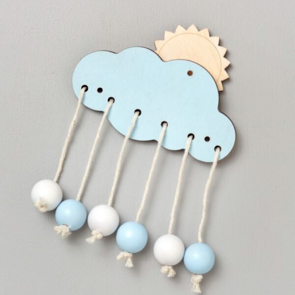 Chmurka niebieska z koralikami do tablicy manipulacyjnej