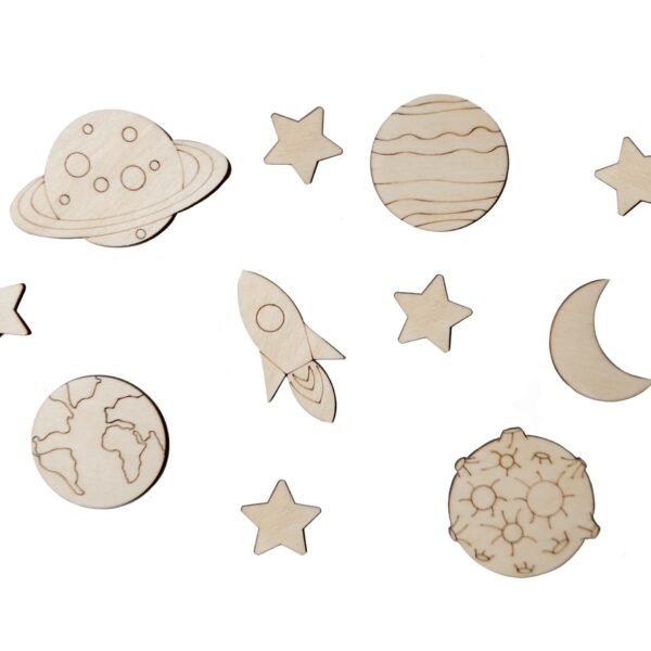 Dekoracje drewniane Kosmos do tablicy manipulacyjnej