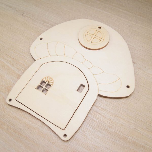 Drzwi "Grzybek" do tablicy manipulacyjnej sensorycznej DIY