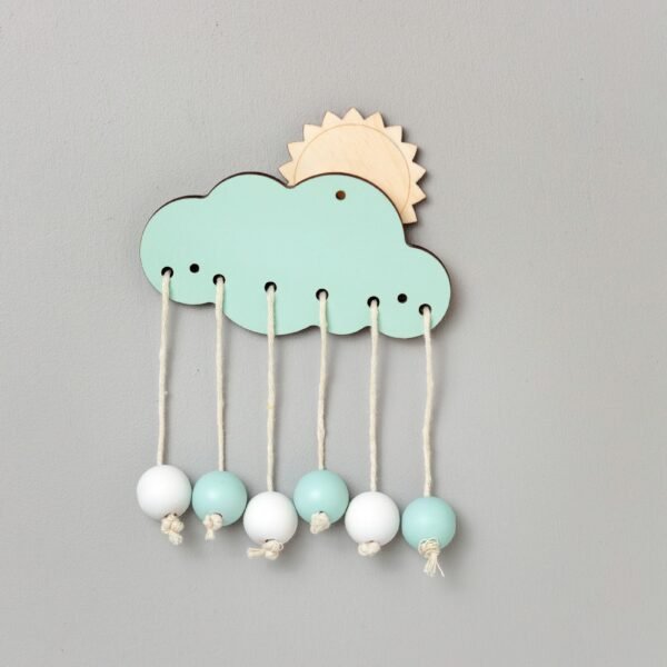 Chmurka turkusowa z koralikami do tablicy manipulacyjnej