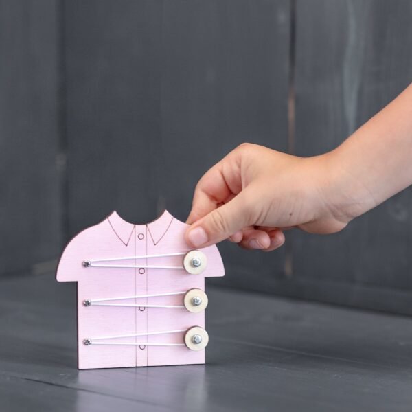 Gużiki "Koszulka" Różowa do tablicy manipulacyjnej sensorycznej