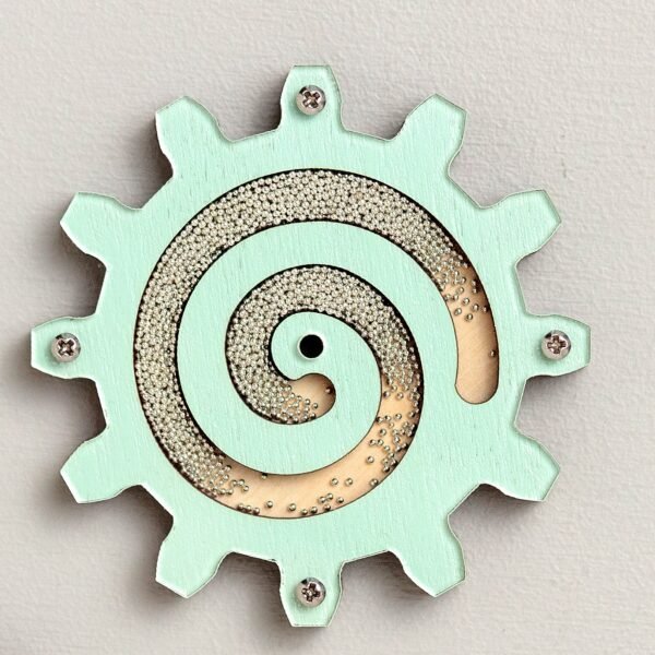 Koło zębate z piaskiem Średnie Turkusowe do tablicy manipulacyjnej