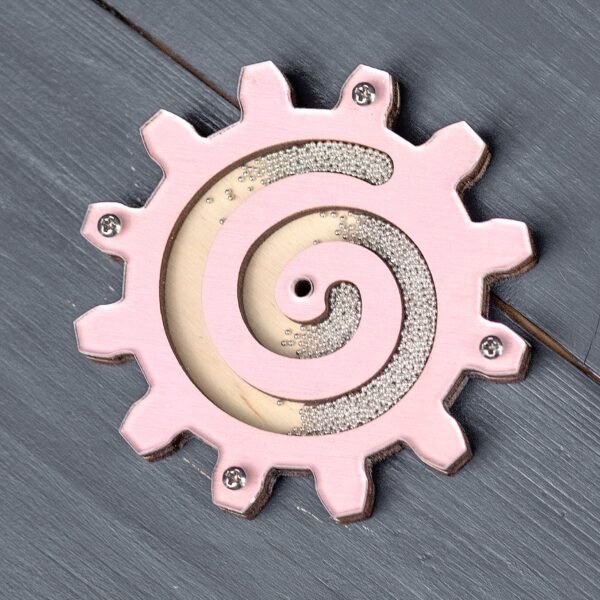 Koło zębate z piaskiem Średnie Różowe do tablicy manipulacyjnej