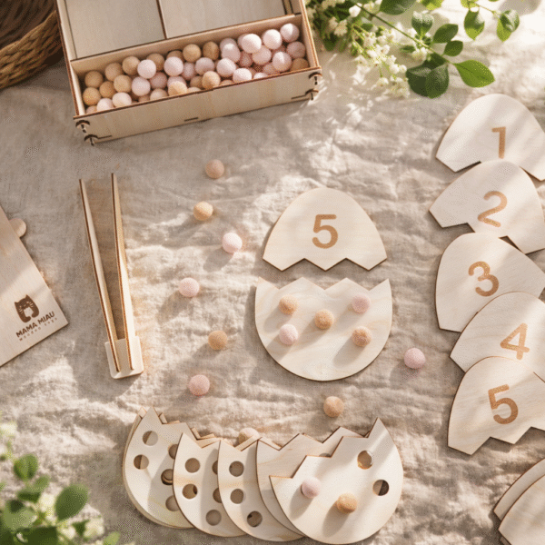 Puzzle matematyczne "Jajko" - drewniana układanka Montessori