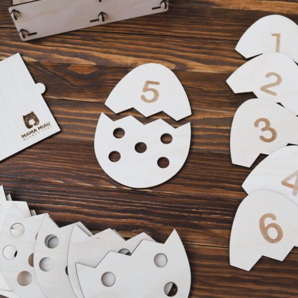 Puzzle matematyczne "Jajko" - drewniana układanka Montessori