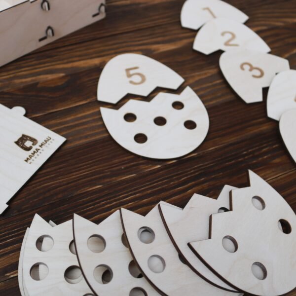 Puzzle matematyczne "Jajko" - drewniana układanka Montessori - obrazek 3