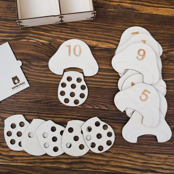Puzzle matematyczne "Grzybek" - drewniana układanka Montessori