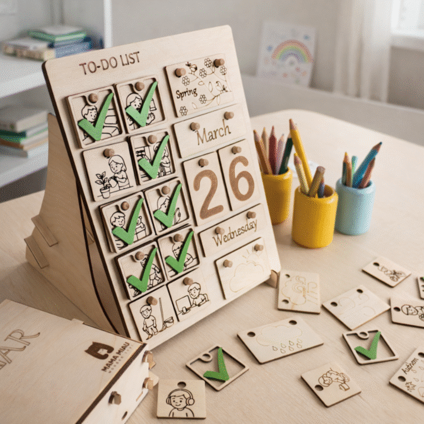 Kalendarz Montessori + Planer Dnia – Edukacyjny Zestaw 2w1