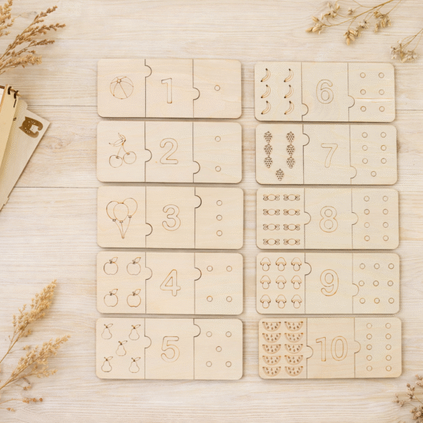 Drewniana Układanka Puzzle matematyczne 1-10