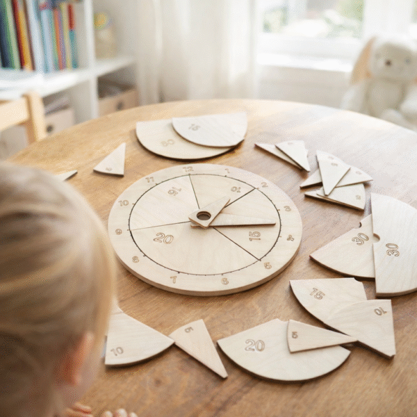 Drewniany Zegar Montessori do Nauki Czasu