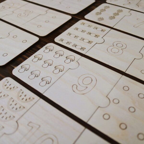 Drewniana Układanka Puzzle matematyczne 1-10