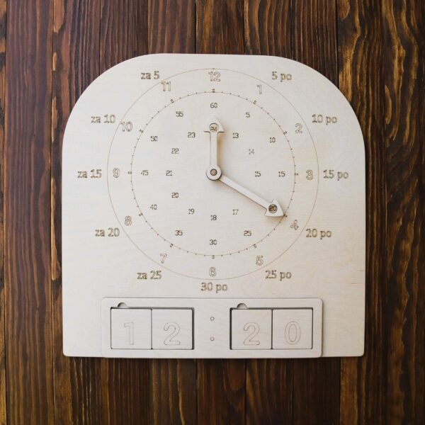 Drewniany Zegar do Nauki Czasu