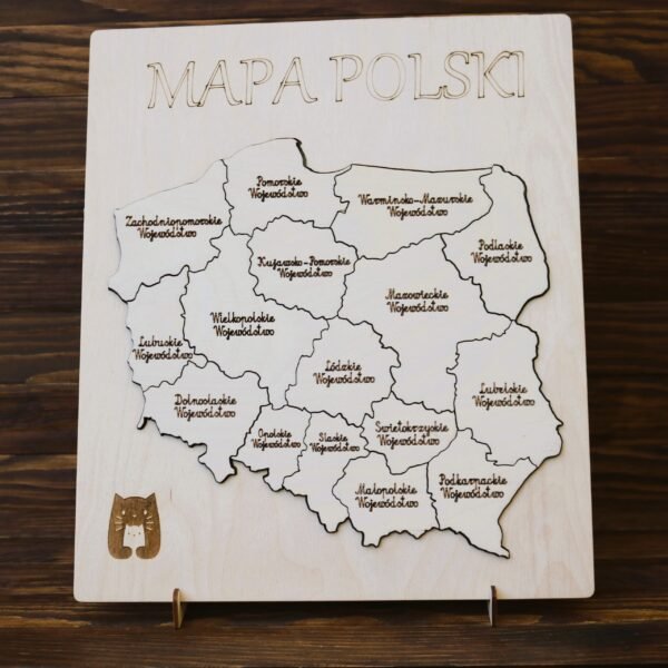 Drewniana Mapa Polski, województwa w Polsce