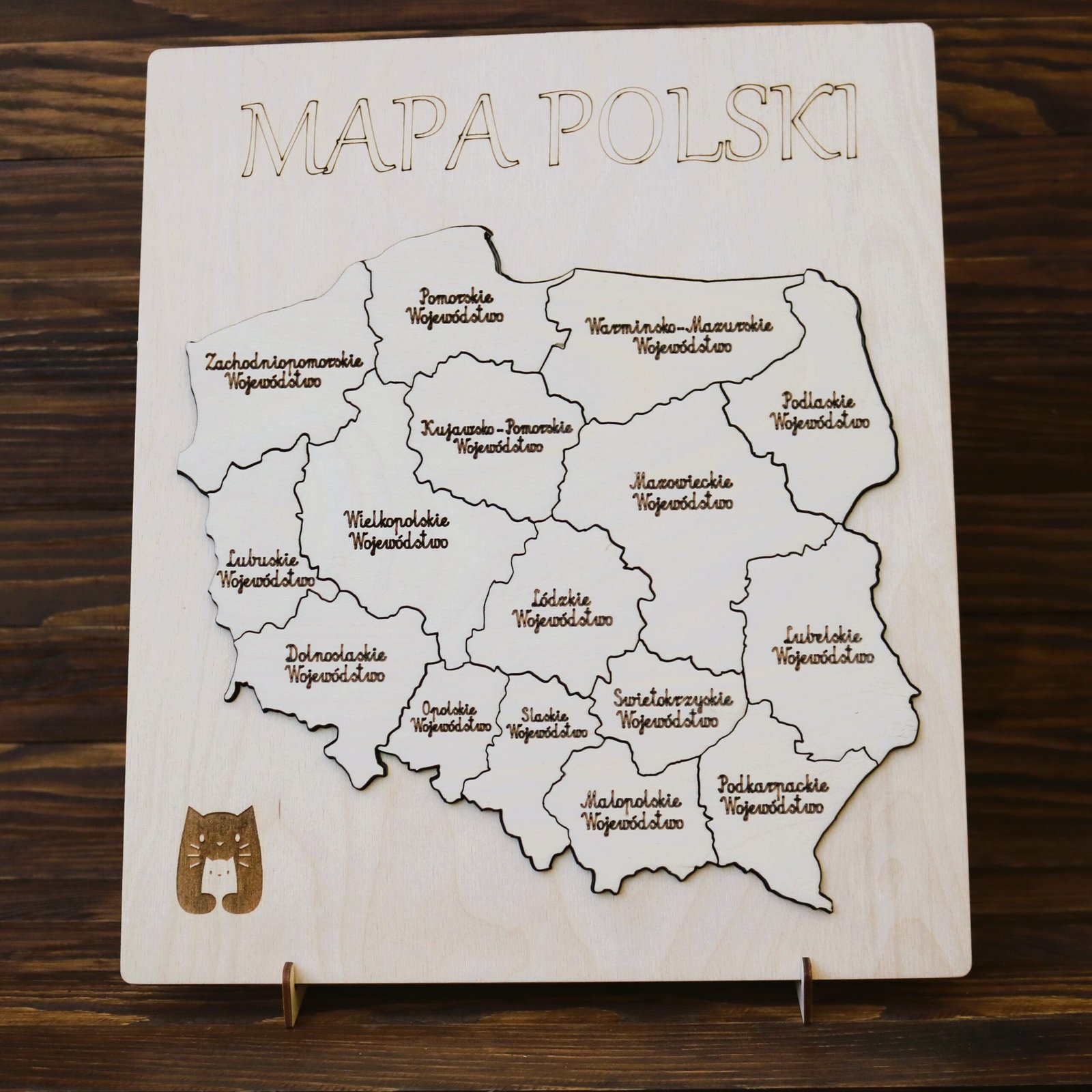 Drewniana Mapa Polski, województwa w Polsce