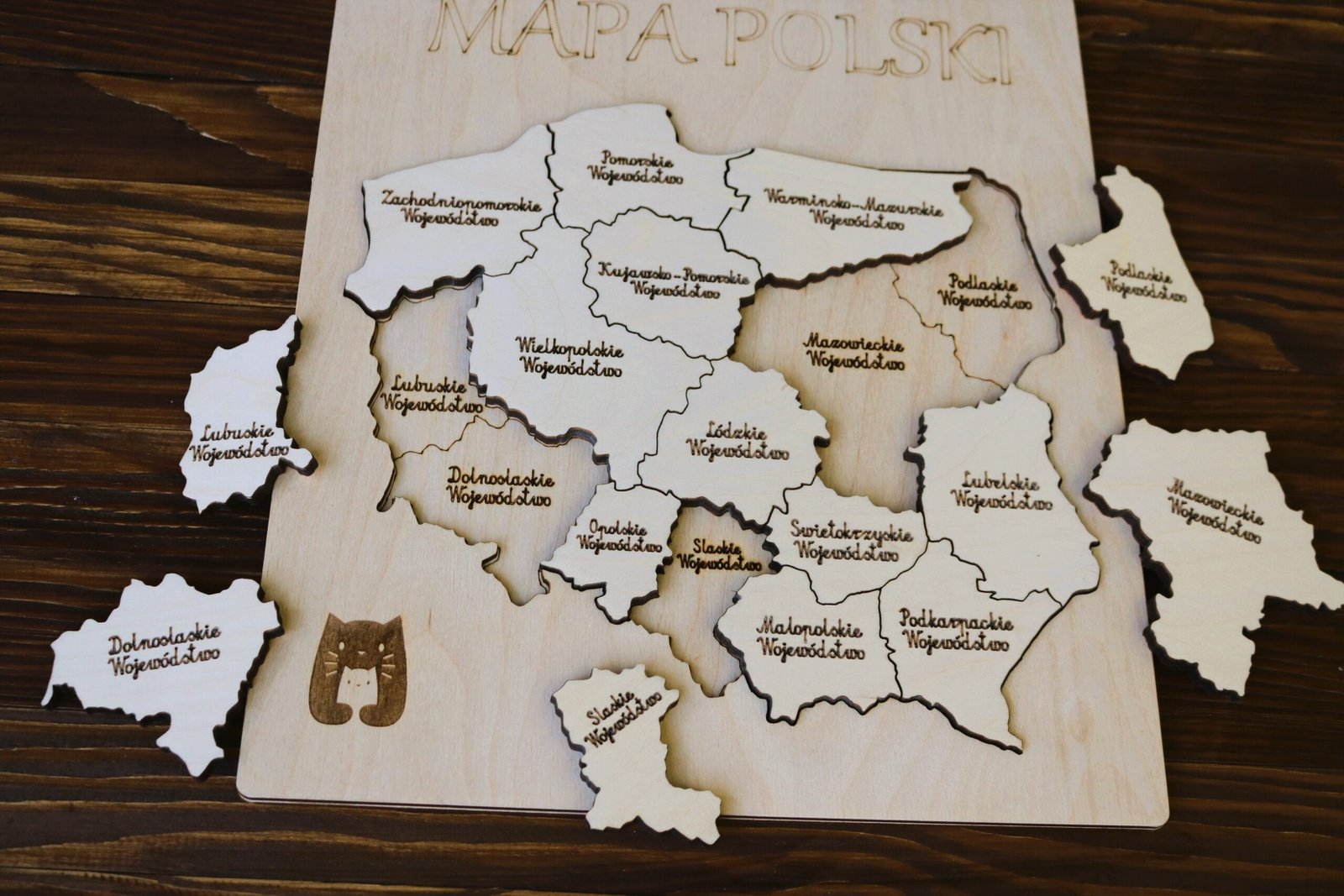 Drewniana Mapa Polski, województwa w Polsce - obrazek 3