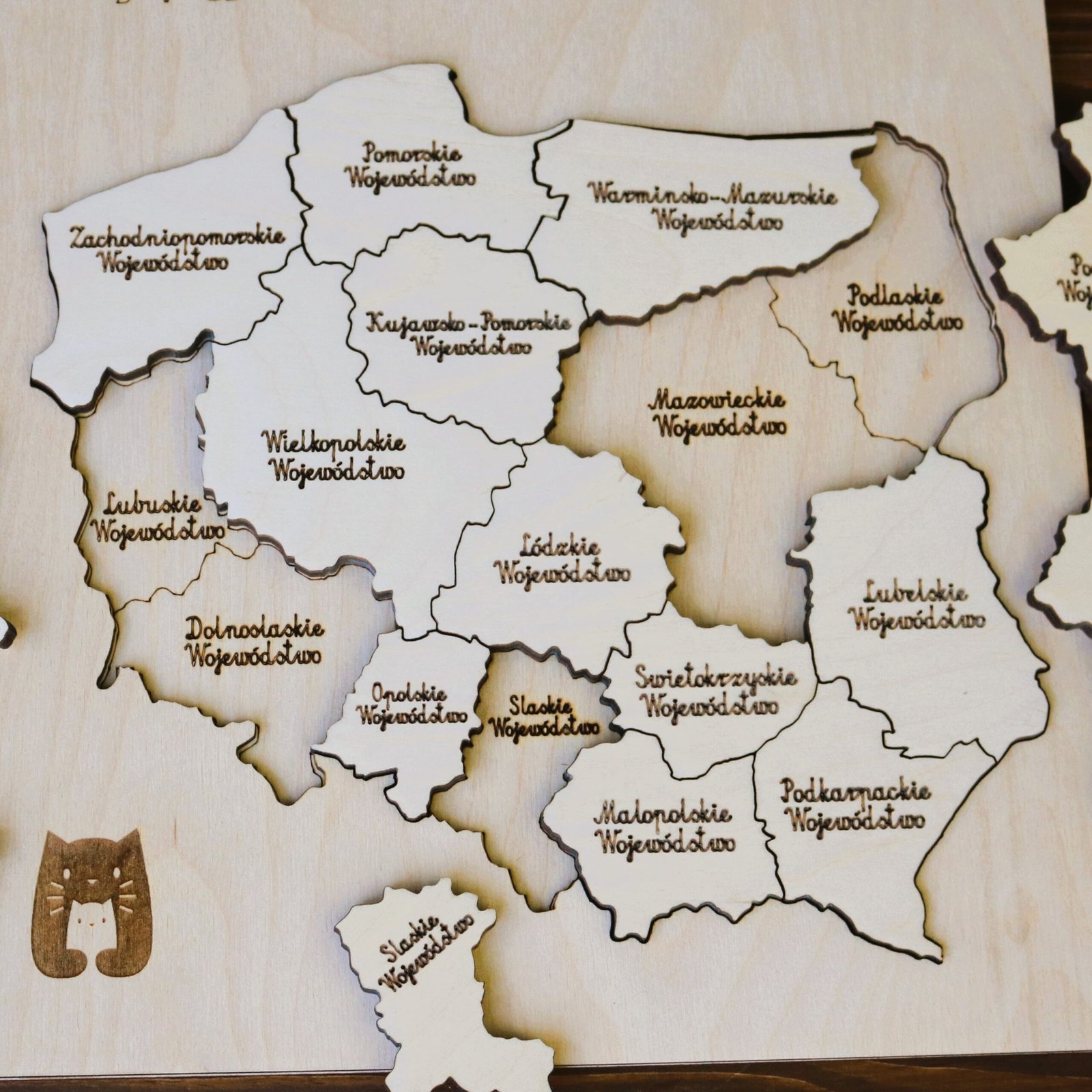 Drewniana Mapa Polski, województwa w Polsce - obrazek 4