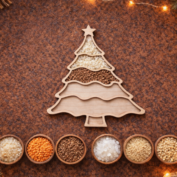 Choinka - Drewniana Wysypywanka Sensoryczna